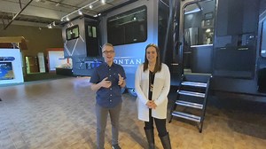 Cortni from The Flipping Nomad shows Austin her beautiful renovated Montana, Ultimate, at Keystone RV's headquarters! | Walnut Ridge RV
