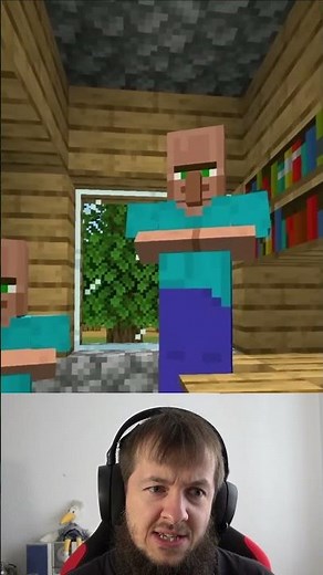 Steve verkleidet sich als ein Dorfbewohner in Minecraft
