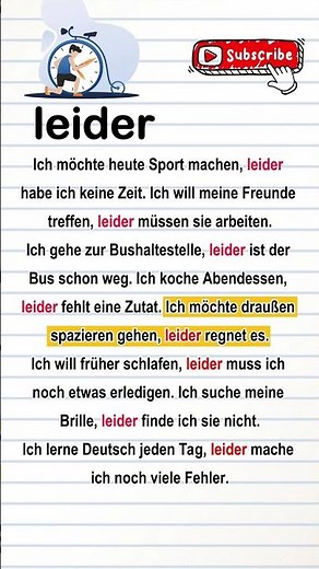 Deutsch lernen mit „leider“ im Alltag | A1–B1