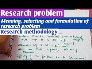 Research problem in research methodology bcom/mcom | Meaning, selection and formulation of problem |