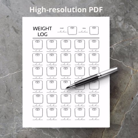 Visual Weight Loss Log Printable | 30 Entry Weight Tracker | Slimming Chart PDF - Etsy