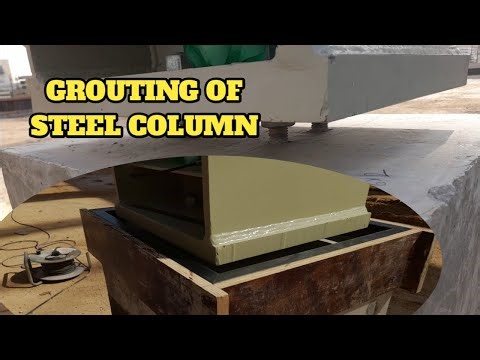 how to prepare the steel column base pedestal prior for grouting.