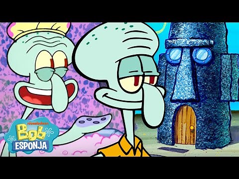 Bob Esponja | 45 MINUTOS dentro de la casa de Calamardo 🎨 | Bob Esponja en Español