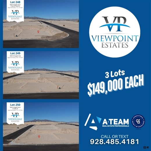 Looking for a future home site in one of Lake Havasu’s fastest growing gated communities? These three Phase 3 lots are currently among the lowest priced available, and lot combinations are allowed. ❤️‍🔥 INFO: 928-485-4181 Viewpoint Estates Sales Team A TEAM Coldwell Banker Realty | View Point Lake Havasu City