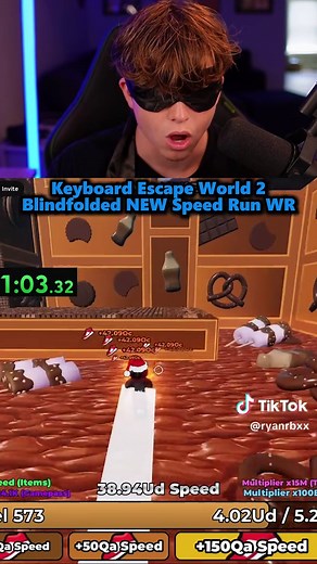 Keyboard Escape World 2 Blinfolded Speed Run New World Record! #ryanrbx #roblox