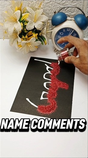 Amazing Glitter Nameart #comment #nameart #craft #diy #ytshorts #ytviral #viralvideo #yt