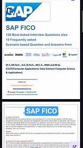 SAP FICO 120 real Interview Questions and Answers PDF #SAP #FICO #HANA #INTERVIEW #PREPARATION #PDF