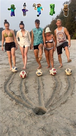 Minecraft Accuracy Challenge | 1,2,3,4,5 ?🎯 #minecraft #football #beach #who #guess