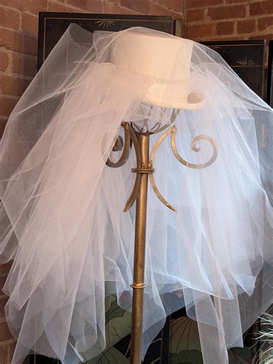Parent Trap Wedding Hat: Alternative Veil, Bridal Headpiece, Seed Pearls, Rhinestones