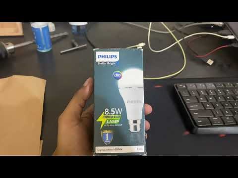 PHILIPS Stellar Bright Rechargeable Emergency Inverter LED Bulb, B22 8.5-Watt-Crystal White