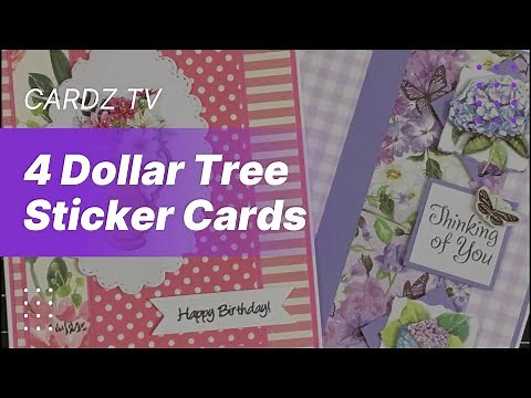 4 BEAUTIFUL, EASY DOLLAR TREE STICKER CARDS!