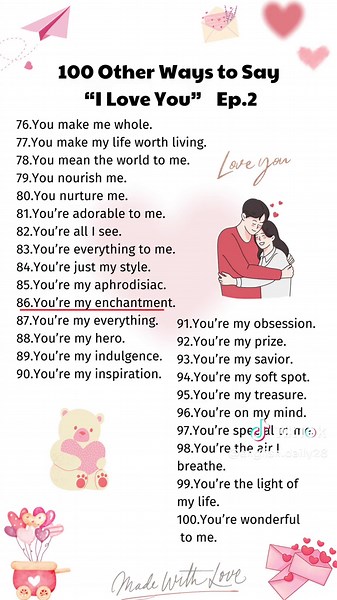 100 other ways to say “i love you” ep.2 #english #learningenglish #englishspeaking #englishdaily