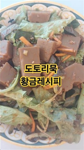 탱글함 끝판왕! 🥗 입맛 돋우는 황금비율 '도토리묵 무침' 레시피 ✨ #자유인요리사