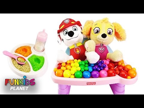 Paw Patrol Feeding Baby Skye and Marshall Feeding High Chair Playset