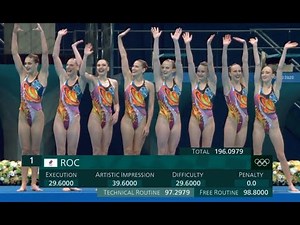 artistic swimming russian roc free routine olympic tokyo