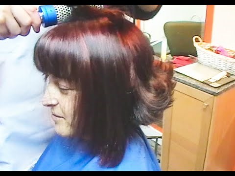 Inverted bob cut and flip hairstyle