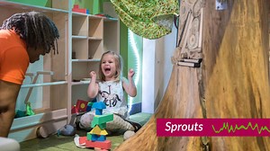 Have you visited Sprouts, our expanded exhibit for babies and toddlers? Babies and toddlers flourish in a beautiful and safe environment. Take delight as they splash in fountains, conquer ramps, scurry up steps and joyfully explore their world. See them build strength, develop coordination and grow in confidence right before your eyes. Sprouts includes a kitchenette for snacks, private space for nursing mothers and a nook for telling stories, reading and snuggling. Sprouts is specifically design