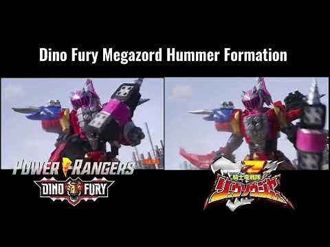 Dino Fury Megazord Hammer Formation | Power Rangers Dino Fury Vs Kishiryu Sentai Ryusoulger |