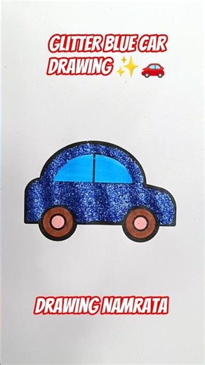 Glitter Blue Car Drawing ✨🚗 #cardrawing #glitterdrawing #cutedrawing #easydrawing #glitterart