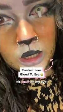 She thought she GLUED her lens to her eyeball 😱😭 #beautyfail #contactlenses #stuckcontactlens