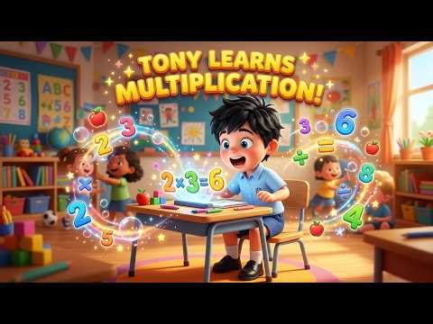 Tony Learns Simple Multiplication! 🔢✨ | Easy Times Tables, Math for Kids & Fun Learning Video