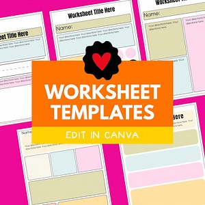 Editable Canva Worksheet Templates for TPT Sellers | Printable Layouts for Teachers - Etsy