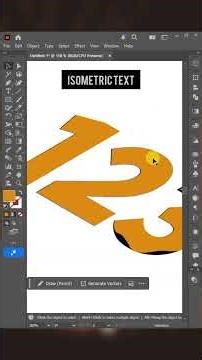 Create Stunning Isometric Text Effects in Illustrator in 60 Seconds! 😱✨ #shorts #trending