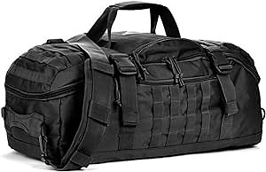 WolfWarriorX Travel Duffle Bag for Men - Large Military Backpack Weekender Bag for Gym Traveling Tactical Workout Deployment Sports Overnight Basketball Soccer Tear & Water Resistant 45L