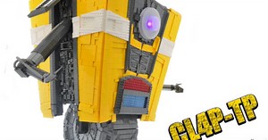 Here's a life-size model of Claptrap from Borderlands made entirely of LEGO