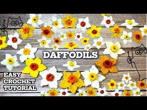 How to Crochet Daffodils , Easy Crochet Tutorial, Beginner Friendly, Crochet Flowers