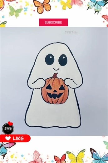 Cute Spooky Ghost Painting Shorts 👻 | Easy & Fun Halloween Art for Kids 🎃🕸️