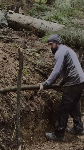 Building a Forest Trench | Watch Him Carry Wood! #outdoors #wildcamping #camping