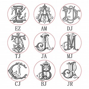 Custom Wedding Monogram Wax Seal Stamp, Interlocking Monogram Wax Stamp, Vintage Monogram Wax Seal Kit for Invite, Initial Wax Seal for Gift - Etsy