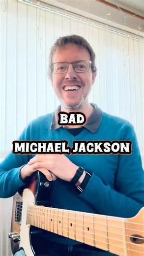20-second guitar challenge! 🎸 Learn how to play the riff from ‘Bad’ by Michael Jackson