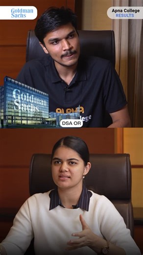 Apna College on Instagram: "Goldman Sachs ~ How Prince got selected as Software Engineer | DSA vs Development #results #apnacollege"