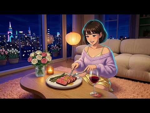 A Quiet Day In Life...🥩 Morning Run, High-Rise Office & Cozy Cooking Alone | Ghibli Style ASMR