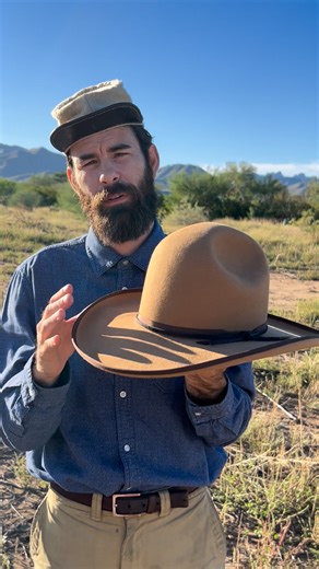 Inspired by the hat worn by the character on the cover of Will James book titled, “Big Enough.” The camel brown in a pure beaver is one of my favorite colors! 4 inch brim with a contrasting bound edge. www.marshcustomhats.com | Mike Marsh Hats