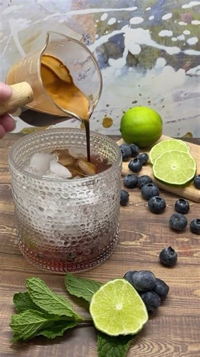 Blueberry Espresso Refresher with Muddled Mint & Lime | Java Momma