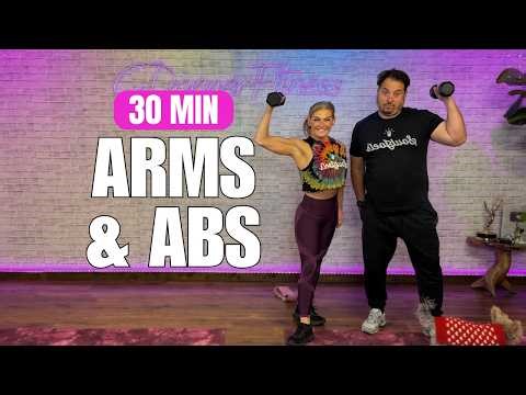 30 Minute - Quick Arms and Abs Workout - At home Defined Arm and Ab Exercise