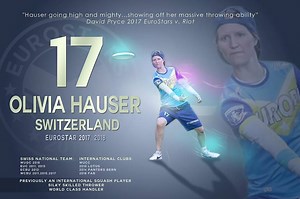 Introducing from Switzerland: OLIVIA HAUSER #17 Every Wednesday we will be introducing a new member of the 2018 EuroStars team in preparation for their tour starting in AUGUST. | Ultimate Frisbee Association
