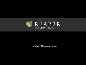 Video Preferences in REAPER