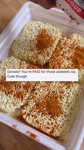 I donate platelets for the money