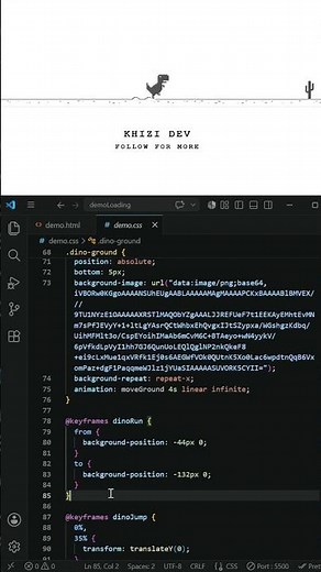 Google Chrome Dino Game in Pure HTML & CSS 🦖