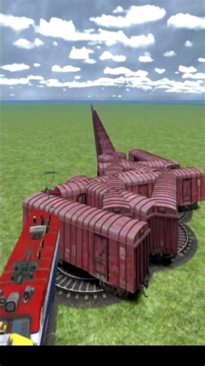 Dangerous Crazy Train Drift On Forked Railroad 💥😱 Train Simulator BeamNG #shorts