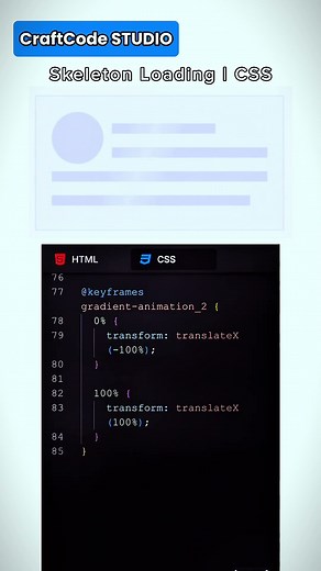 Skeleton Loading | CSS | CraftCode STUDIO #coding #craftcodestudio #frontend #webdevelopnent #html