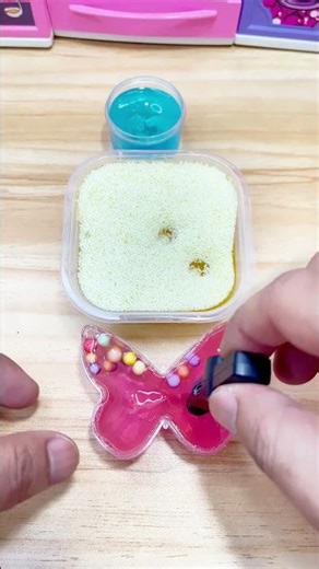 Colorful Slime ASMR – Blue Clear Slime, Foam Beads & Pink Butterfly Slime | Relaxing Video