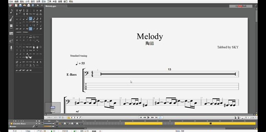 【贝斯Bass】Melody-陶喆 贝斯谱Bass Tab
