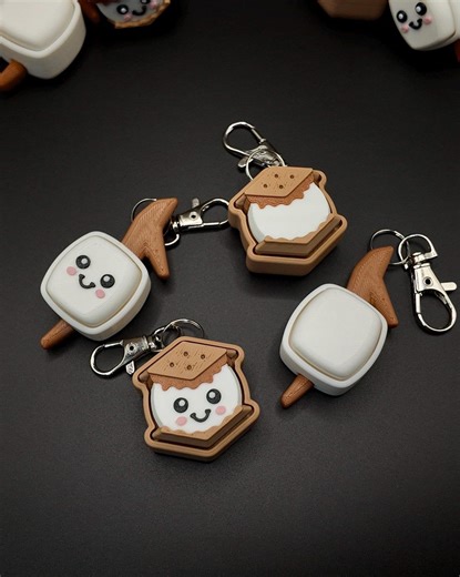 S'mores Clicker Fidgets! - Fidget Keychains - 3D Printed Fidgets - Etsy