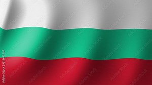 The flag of Bulgaria flutters in the wind. Seamless Animation 3d