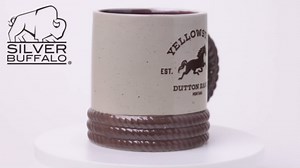 Silver Buffalo Yellowstone Dutton Ranch Montana Rope Ceramic 3D Sculpted Mug, 20 Ounces